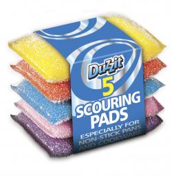 5 PACK MIXED COLOURS SCOURING PAD