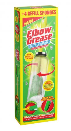 ELBOW GREASE BOTTLE BRUSH + 4 REFILLS 1PK