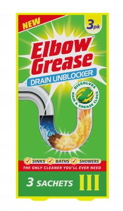 ELBOW GREASE DRAIN UNBLOCKER SACHETS 3X25G