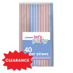 ZIG ZAG PAPER STRAWS 40PK CS
