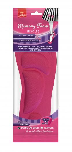 LADIES MEMORY FOAM INSOLES 1PR