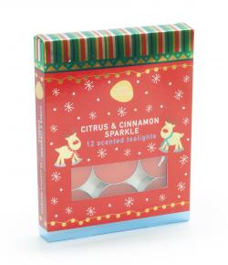 12PK TEALIGHTS - CITRUS & CINNAMON SPARKLE