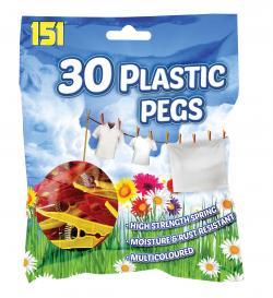 PLASTIC CLOTHES PEGS 30pk