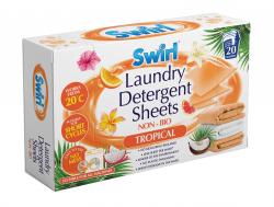 LAUNDRY DETERGENT SHEETS TROPICAL 20PK